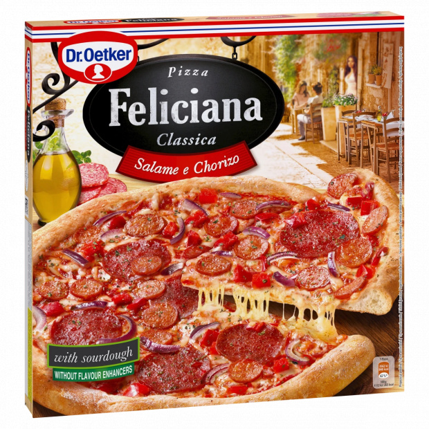 Dr. Oetker Feliciana gyorsfagyasztott pizza Chorizo szalámival és szalámival 320 g