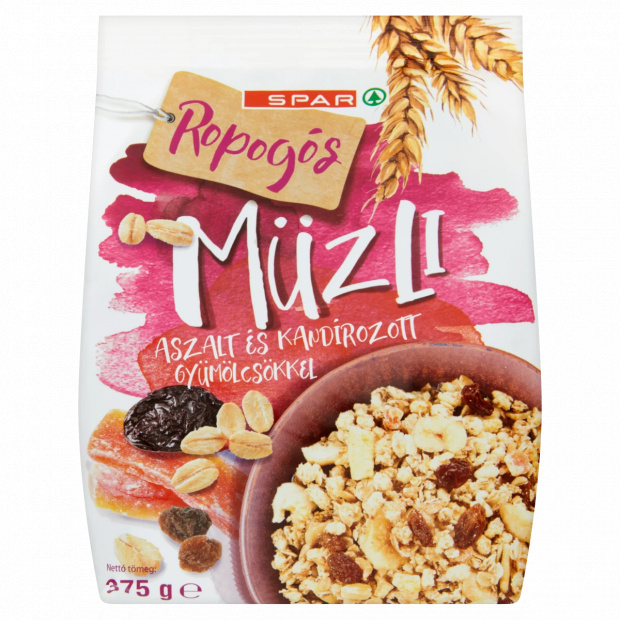 SPAR ropogós müzli aszalt és kandírozott gyümölcsökkel 375 g