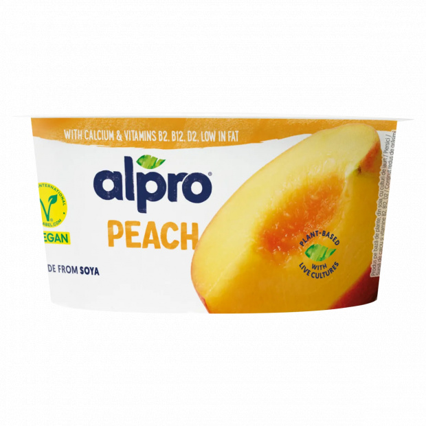 Alpro őszibarackos fermentált szójakészítmény hozzáadott kalciummal és vitaminokkal 150 g
