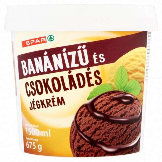SPAR banánízű és csokoládés jégkrém 1500 ml