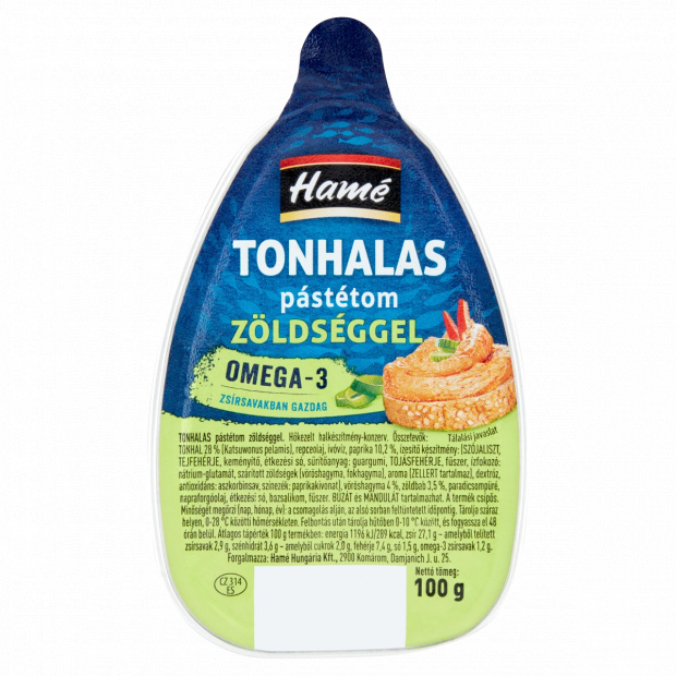 Hamé tonhalas pástétom zöldséggel 100 g Hamé tonhalas pástétom zöldséggel 100 g