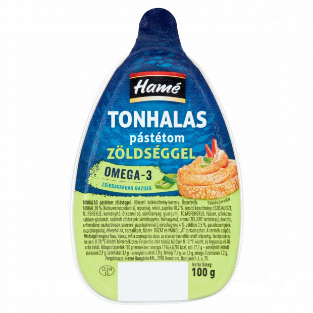 Hamé tonhalas pástétom zöldséggel 100 g