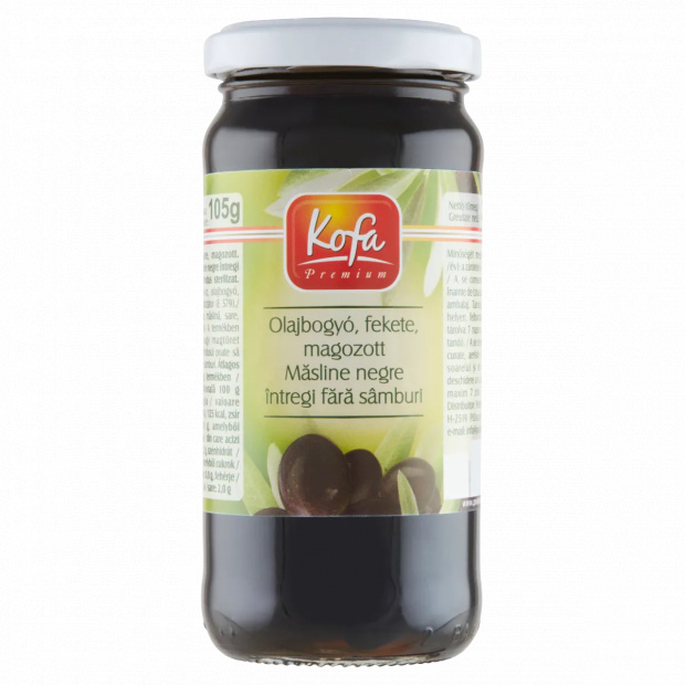 Kofa Premium fekete magozott olajbogyó 230 g 