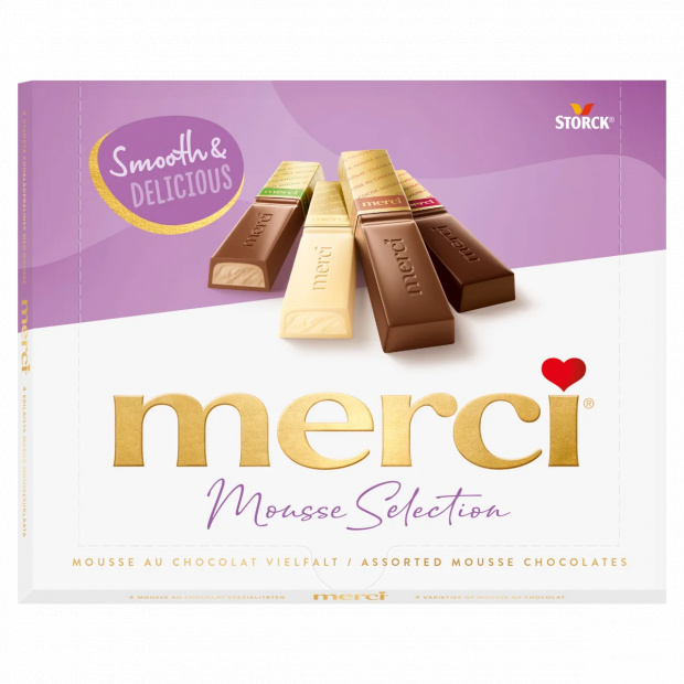 Merci Mousse Selection 4 habkrémes csokoládékülönlegesség 210 g