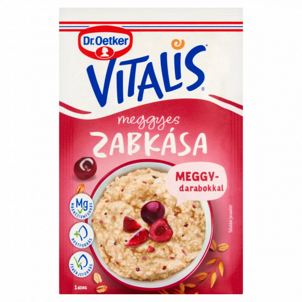 Dr. Oetker Vitalis meggyes zabkása alappor meggydarabokkal 55 g