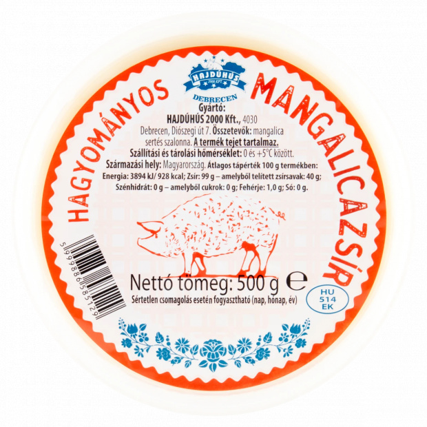Hajdúhús hagyományos mangalicazsír 500 g