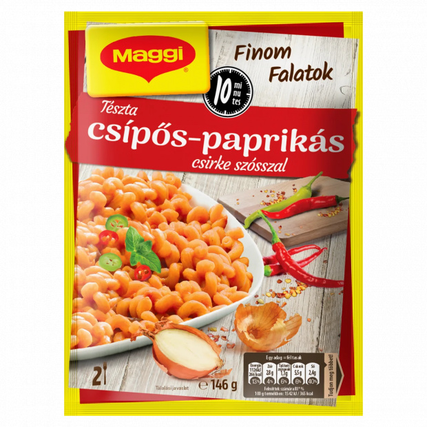 Maggi Finom Falatok tészta csípős-paprikás csirke szósszal 146 g Maggi Finom Falatok tészta csípős-paprikás csirke szósszal 146 g