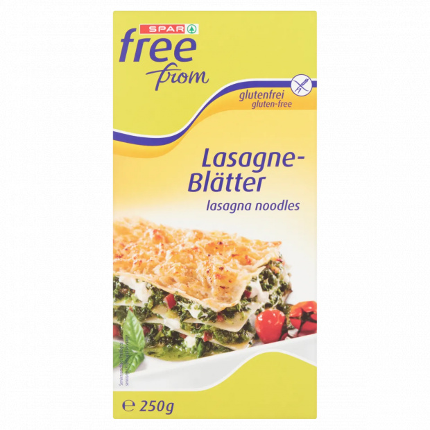 SPAR free from gluténmentes lasagne tésztalap kukorica- és rizslisztből 250 g