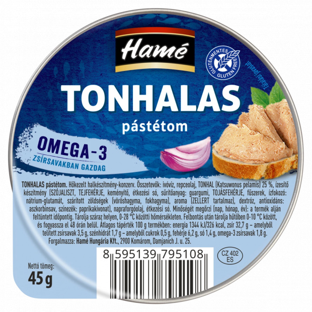 Hamé tonhalas pástétom 45 g