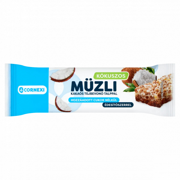 Cornexi kókuszos müzliszelet kakaós tejbevonótalppal édesítőszerrel 25 g