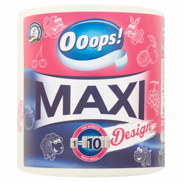 Ooops! Maxi Design háztartási papírtörlő 2 rétegű 1 tekercs