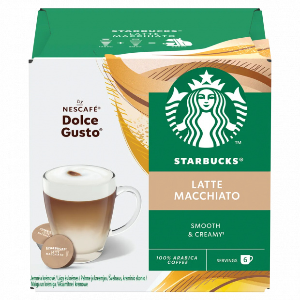 Starbucks by NESCAFÉ Dolce Gusto Latte Macchiato tej- és kávékapszula 12 db/6 csésze 129 g