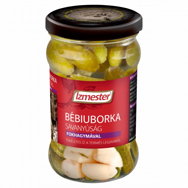 Ízmester bébiuborka savanyúság fokhagymával 300 g