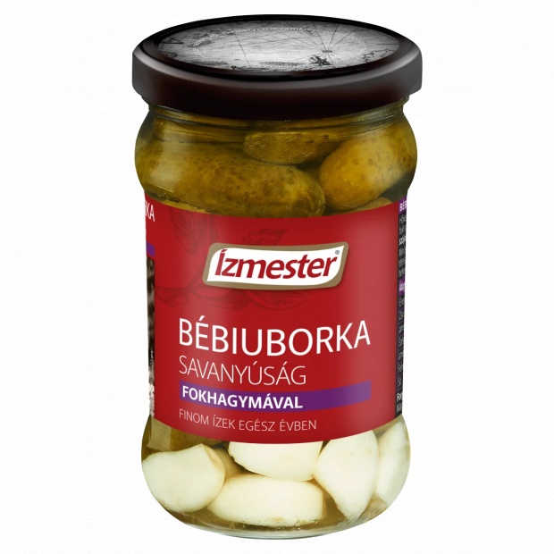 Ízmester bébiuborka savanyúság fokhagymával 300 g