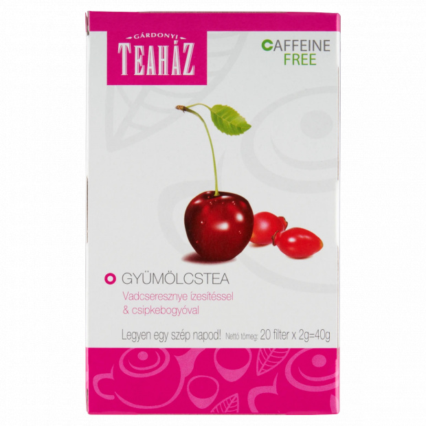 Gárdonyi Teaház gyümölcstea vadcseresznye ízesítéssel & csipkebogyóval 20 filter 40 g Gárdonyi Teaház gyümölcstea vadcseresznye ízesítéssel & csipkebogyóval 20 filter 40 g