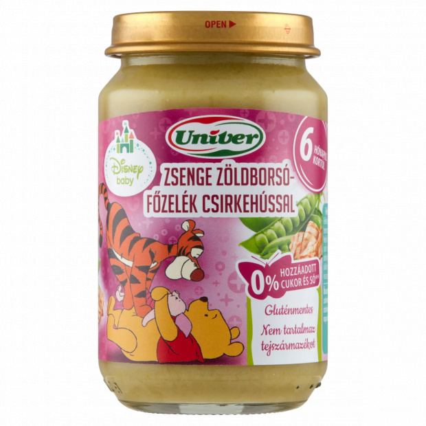 Univer zsenge zöldborsófőzelék csirkehússal bébiétel 6 hónapos kortól 163 g