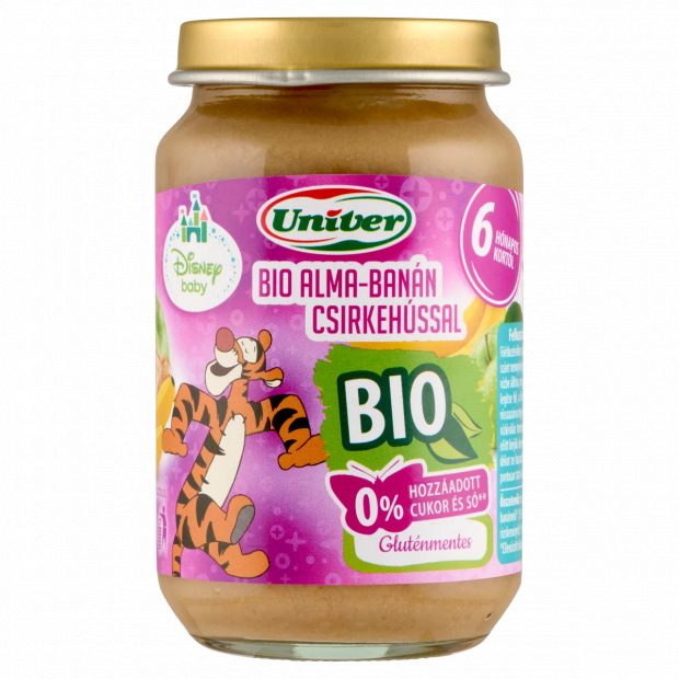 Univer Disney Baby bio alma-banán csirkehússal bébiétel 6 hónapos kortól 163 g