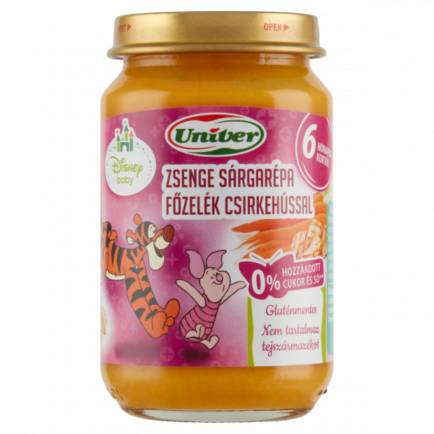 Univer zsenge sárgarépa főzelék csirkehússal bébiétel 6 hónapos kortól 163 g