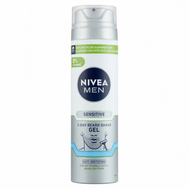 NIVEA MEN Sensitive 3-Day Beard borotvagél 200 ml NIVEA MEN Sensitive 3-Day Beard borotvagél 200 ml