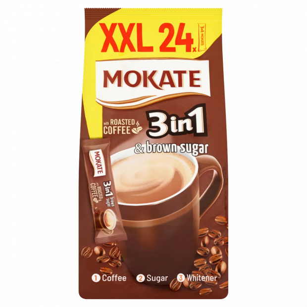 Mokate 3in1 instant kávéitalpor kávéba és teába cukorral 24 x 17 g (408 g) Mokate 3in1 instant kávéitalpor kávéba és teába cukorral 24 x 17 g (408 g)