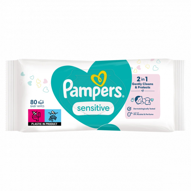 Pampers Sensitive Nedves Törlőkendő, 1 csomag = 80 db Törlőkendő Pampers Sensitive Nedves Törlőkendő, 1 csomag = 80 db Törlőkendő