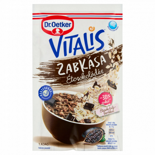 Dr. Oetker Vitalis étcsokoládés zabkása alappor 54 g