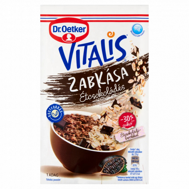 Dr. Oetker Vitalis étcsokoládés zabkása alappor 54 g