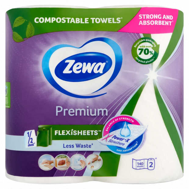 Zewa Premium Flexisheets háztartási papírtörlő 2 rétegű 2 tekercs