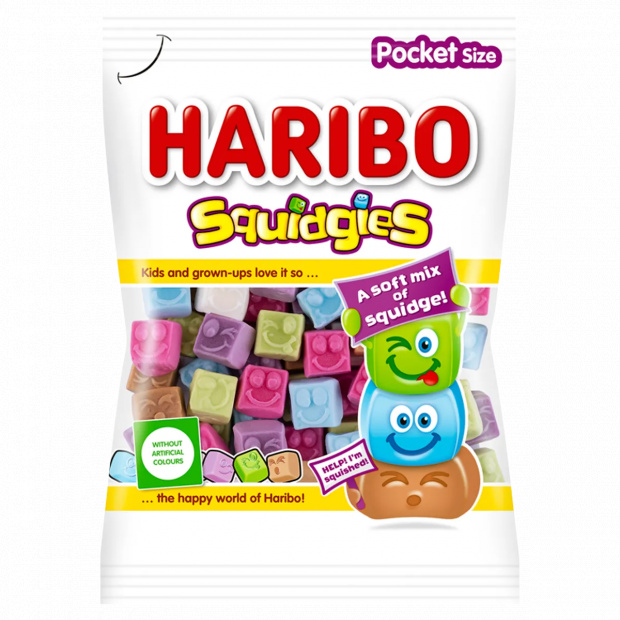 Haribo Squidgies gyümölcs- és kólaízű habosított gumicukorka 80 g
