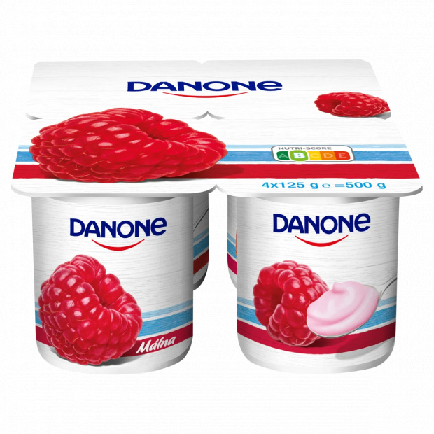 Danone málnaízű, élőflórás, zsírszegény joghurt 4 x 125 g (500 g)