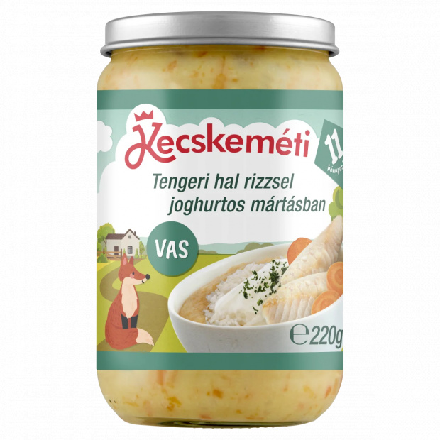 Kecskeméti tengeri hal rizzsel joghurtos mártásban bébiétel 11 hónapos kortól 220 g