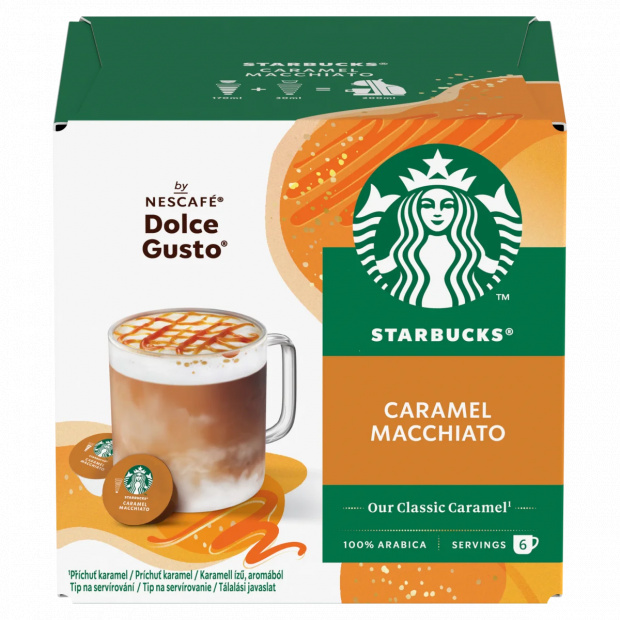 Starbucks by Nescafé Dolce Gusto Caramel Macchiato kávé és tejpor kapszula 12 db/6 csésze 127,8 g