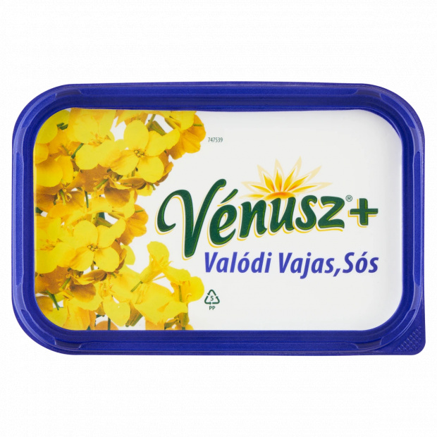Vénusz+ Valódi Vajas, Sós 55% zsírtartalmú margarin 450 g