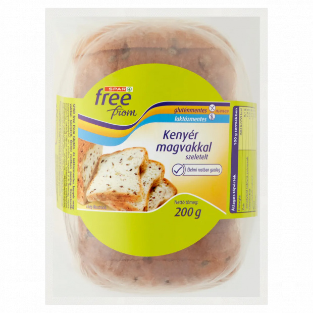 SPAR free from szeletelt glutén- és laktózmentes kenyér magvakkal 200 g