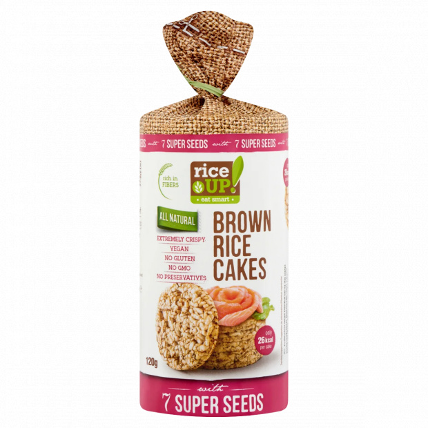 RiceUp! Eat Smart teljes kiőrlésű puffasztott rizs szupermagvakkal 120 g