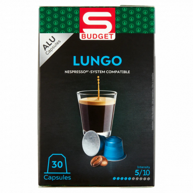 S-Budget Lungo őrölt pörkölt kávé kapszulában 30 db 159 g