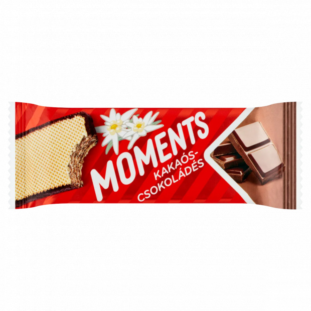 Moments kakaós bevonómasszába mártott, kakaós-csokoládés krémmel töltött ostyaszelet 45 g