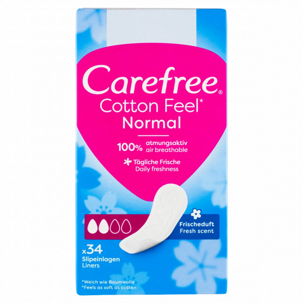 Carefree Cotton Feel Normal tisztasági betét friss illattal 34 db 