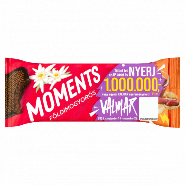 Moments kakaós bevonómasszába mártott, földimogyorós krémmel töltött ostyaszelet 45 g Moments kakaós bevonómasszába mártott, földimogyorós krémmel töltött ostyaszelet 45 g