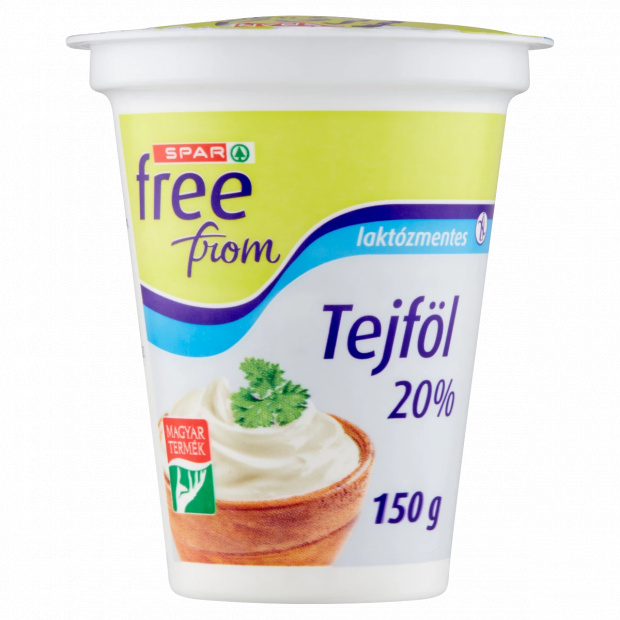 SPAR free from laktózmentes tejföl 20% 150 g SPAR free from laktózmentes tejföl 20% 150 g