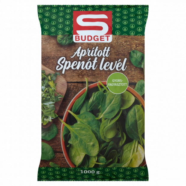 S-Budget gyorsfagyasztott aprított spenót levél 1000 g