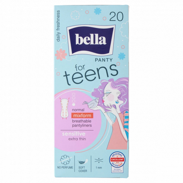 Bella For Teens Sensitive illatmentes ultravékony tisztasági betét 20 db
