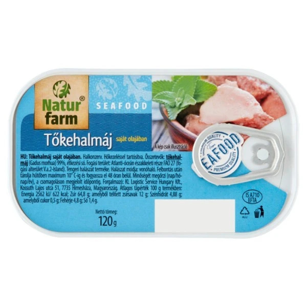 Natur Farm tőkehalmáj saját olajában 120 g