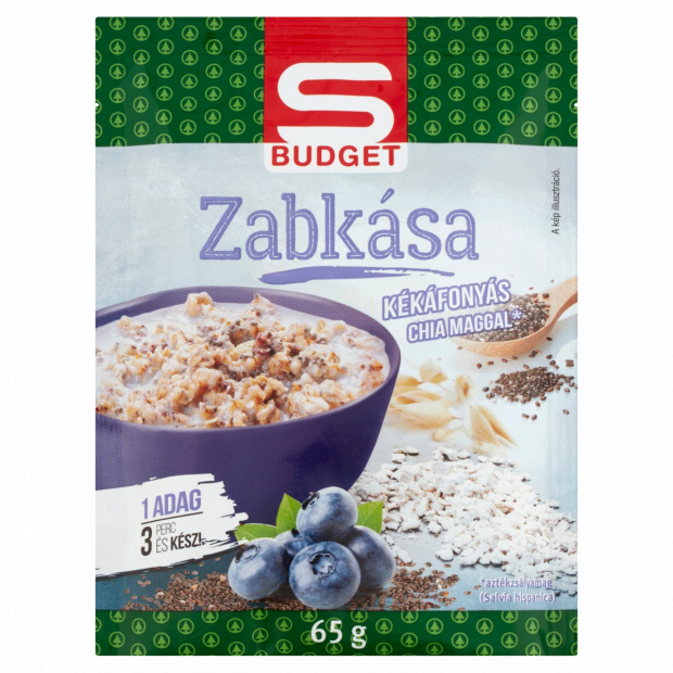 S-Budget kékáfonyás zabkása chia maggal 65 g S-Budget kékáfonyás zabkása chia maggal 65 g