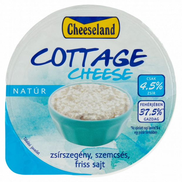 Cheeseland natúr, zsírszegény, szemcsés, friss sajt 150 g