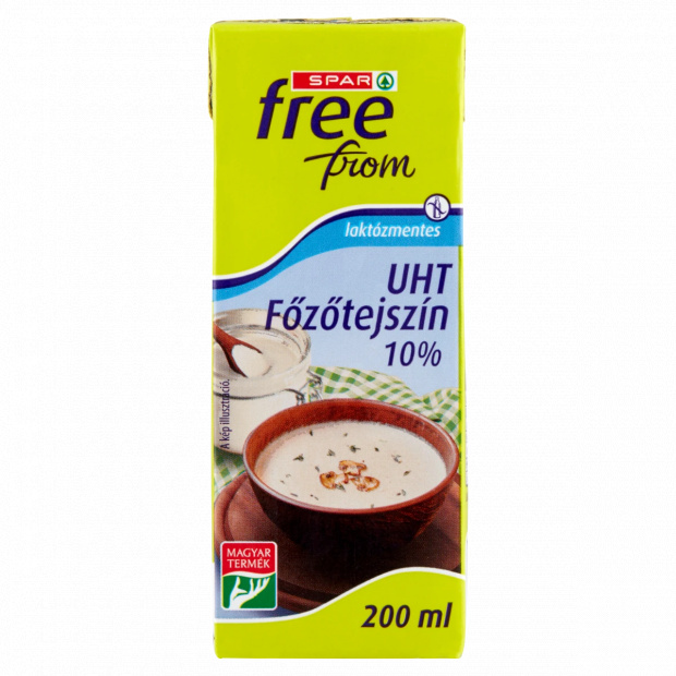 SPAR free from UHT laktózmentes főzőtejszín 10% 200 ml SPAR free from UHT laktózmentes főzőtejszín 10% 200 ml