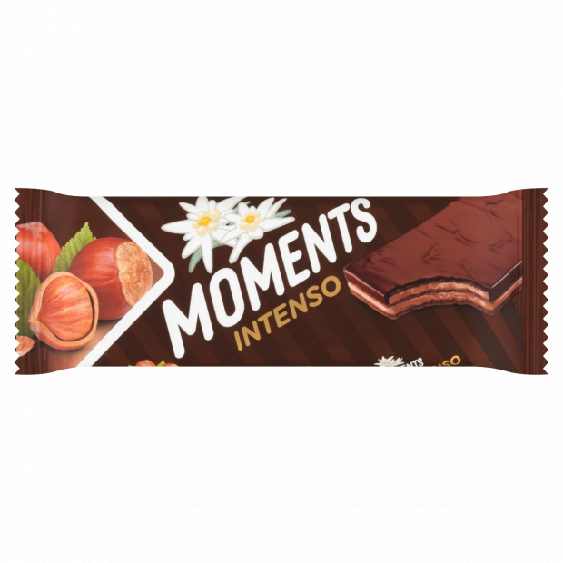 Moments Intenso mogyorós krémmel töltött kakaós ostyaszelet kakaós bevonómasszában 40 g