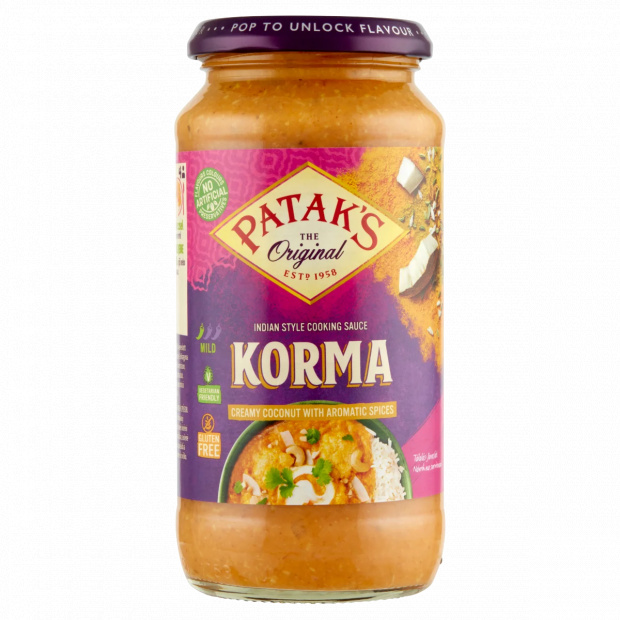 Patak\'s Korma tejszínes kókuszos szósz aromás fűszerekkel 450 g