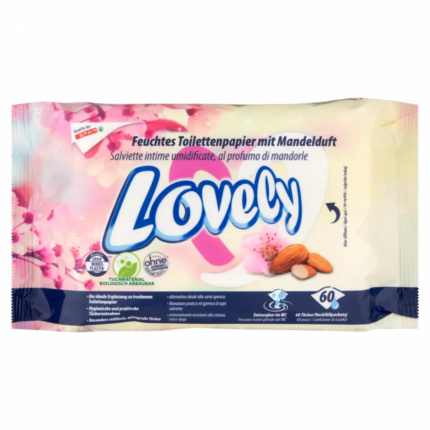 Lovely nedves toalettpapír mandulaillattal 60 db