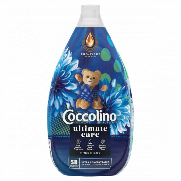 Coccolino Ultimate Care Fresh Sky ultrakoncentrált öblítő 58 mosás 870 ml Coccolino Ultimate Care Fresh Sky ultrakoncentrált öblítő 58 mosás 870 ml